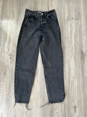 Zara Washed Black High-Rise Jeans
